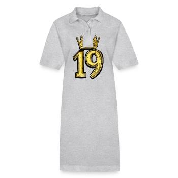 19 Couronne de chiffres - Robe polo bio PAIGER Stanley/Stella Femme - gris chiné - Devant