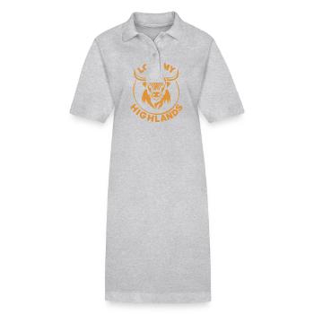 Mon bétail des Highlands que j’aime Highlands - Robe polo bio PAIGER Stanley/Stella Femme - gris chiné - Devant