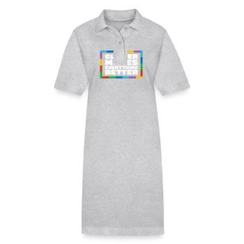 Briller - Robe polo bio PAIGER Stanley/Stella Femme - gris chiné - Devant