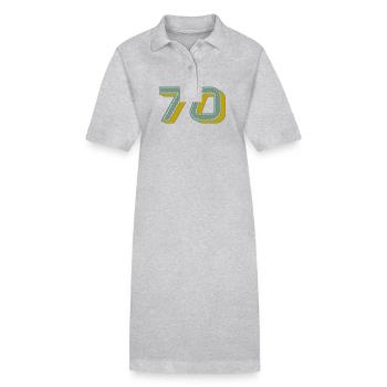 70. 70 ANS. 70e ANNIVERSAIRE. ANNIVERSAIRE 70 ANS. - Robe polo bio PAIGER Stanley/Stella Femme - gris chiné - Devant