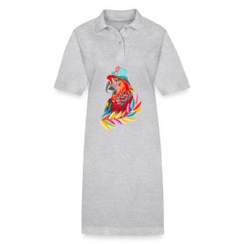 perroquet au chapeau - Robe polo bio PAIGER Stanley/Stella Femme - gris chiné - Devant