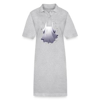 Halloween Geister Geist Geschenkidee - Stanley/Stella Frauen Bio-Polokleid PAIGER - Grau meliert - Vorne