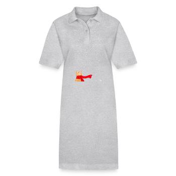 Schneekatze getigert (lang) - Stanley/Stella Frauen Bio-Polokleid PAIGER - Grau meliert - Vorne