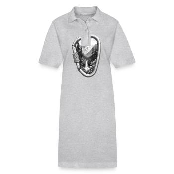 Entdecke die Natur Karabiner - Stanley/Stella Frauen Bio-Polokleid PAIGER - Grau meliert - Vorne