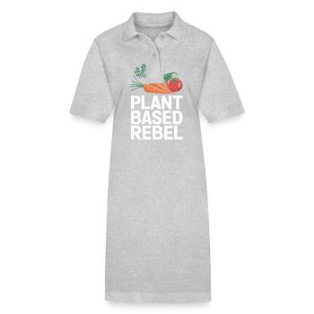 Vegetarisch Vegan Veggie Vegetarier - Stanley/Stella Frauen Bio-Polokleid PAIGER - Grau meliert - Vorne