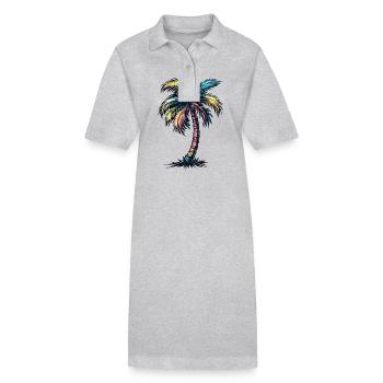 Plage de Palm Tree - Robe polo bio PAIGER Stanley/Stella Femme - gris chiné - Devant