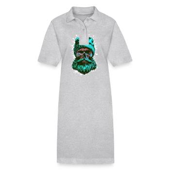 Lumberjack Skull Lumberjack - Stanley/Stella PAIGER Organic Women’s Polo Dress - heather grey - Front