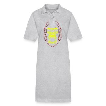 Singe Humain - Gorille - Robe polo bio PAIGER Stanley/Stella Femme - gris chiné - Devant