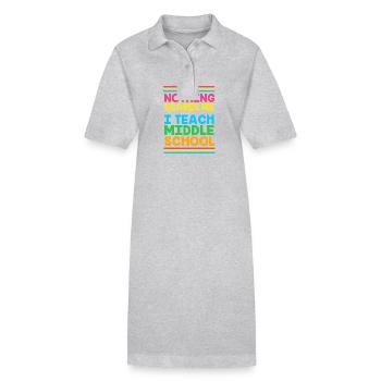 Enseignants de collège - Robe polo bio PAIGER Stanley/Stella Femme - gris chiné - Devant