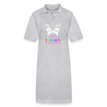 Enseignants de collège - Robe polo bio PAIGER Stanley/Stella Femme - gris chiné - Devant