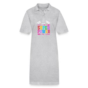 Enseignants de collège - Robe polo bio PAIGER Stanley/Stella Femme - gris chiné - Devant