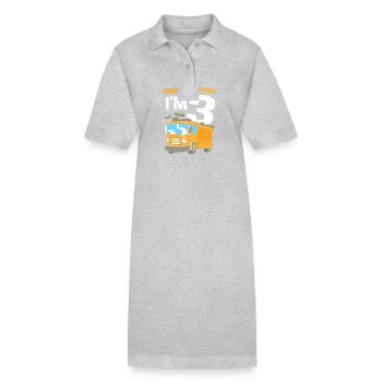 Baustelle Kindergeburtstag - Stanley/Stella Frauen Bio-Polokleid PAIGER - Grau meliert - Vorne