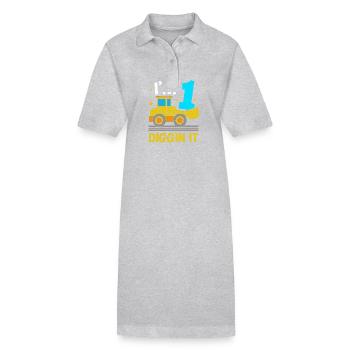 Baustelle Kindergeburtstag - Stanley/Stella Frauen Bio-Polokleid PAIGER - Grau meliert - Vorne