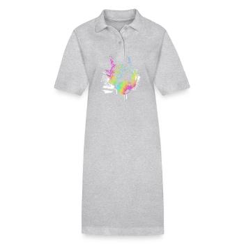Rave Raver Musique techno Techno basse Table de mixage - Robe polo bio PAIGER Stanley/Stella Femme - gris chiné - Devant