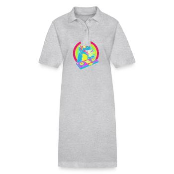 Rave Raver Musique techno Techno basse Table de mixage - Robe polo bio PAIGER Stanley/Stella Femme - gris chiné - Devant