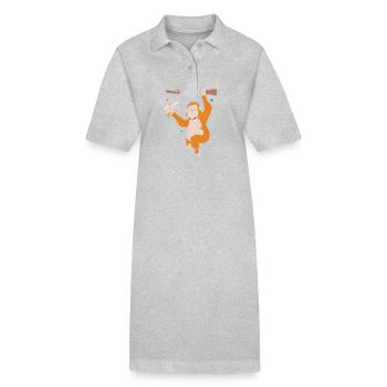 Orang-outan - Robe polo bio PAIGER Stanley/Stella Femme - gris chiné - Devant
