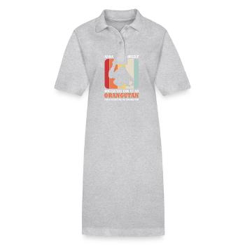 Orang-outan - Robe polo bio PAIGER Stanley/Stella Femme - gris chiné - Devant