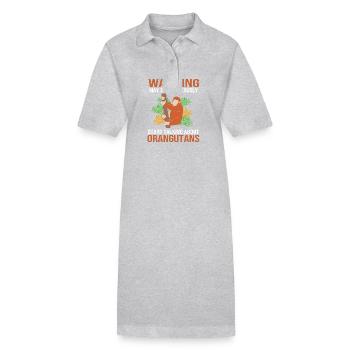Orang Utan - Stanley/Stella Frauen Bio-Polokleid PAIGER - Grau meliert - Vorne