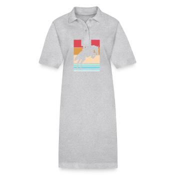 Saut d’obstacles Saut d’obstacles - Robe polo bio PAIGER Stanley/Stella Femme - gris chiné - Devant