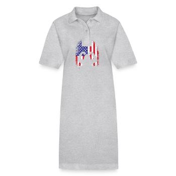 Orang-outan - Robe polo bio PAIGER Stanley/Stella Femme - gris chiné - Devant