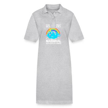 Narwal - Stanley/Stella Frauen Bio-Polokleid PAIGER - Grau meliert - Vorne