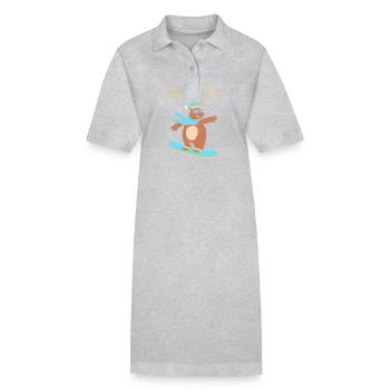 Snowboard Snowboard Vacances snowboard Snowboarders - Robe polo bio PAIGER Stanley/Stella Femme - gris chiné - Devant