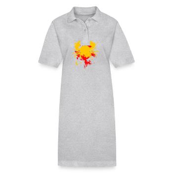 Crab - Stanley/Stella PAIGER Organic Women’s Polo Dress - heather grey - Front