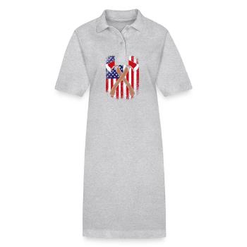 Pompier Pompier - Robe polo bio PAIGER Stanley/Stella Femme - gris chiné - Devant