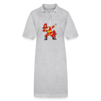 Pompier Pompier - Robe polo bio PAIGER Stanley/Stella Femme - gris chiné - Devant
