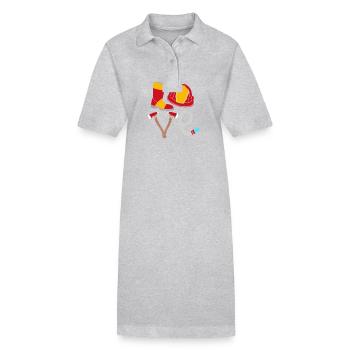 Pompier Pompier - Robe polo bio PAIGER Stanley/Stella Femme - gris chiné - Devant