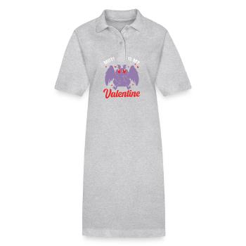 Papillon de nuit - Robe polo bio PAIGER Stanley/Stella Femme - gris chiné - Devant
