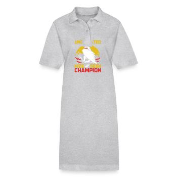 Papillon de nuit - Robe polo bio PAIGER Stanley/Stella Femme - gris chiné - Devant