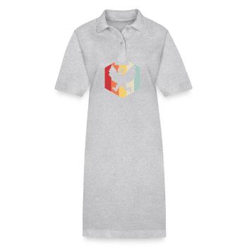 Papillon de nuit - Robe polo bio PAIGER Stanley/Stella Femme - gris chiné - Devant