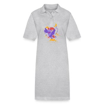 Papillon de nuit - Robe polo bio PAIGER Stanley/Stella Femme - gris chiné - Devant