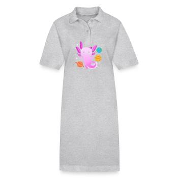 Gothique pastel - Robe polo bio PAIGER Stanley/Stella Femme - gris chiné - Devant