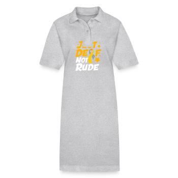 Sourd Sourd Sourd Langue des signes - Robe polo bio PAIGER Stanley/Stella Femme - gris chiné - Devant