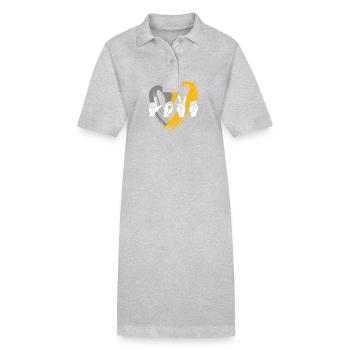 Sourd Sourd Sourd Langue des signes - Robe polo bio PAIGER Stanley/Stella Femme - gris chiné - Devant