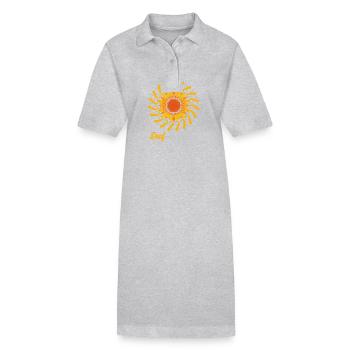 Sourd Sourd Sourd Langue des signes - Robe polo bio PAIGER Stanley/Stella Femme - gris chiné - Devant