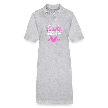 Divorce - Robe polo bio PAIGER Stanley/Stella Femme - gris chiné - Devant