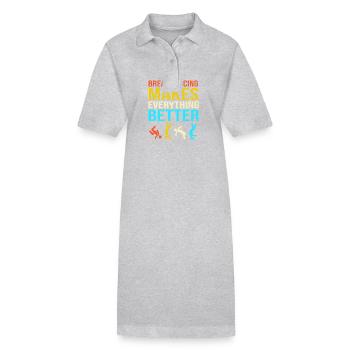 Breakdance - Robe polo bio PAIGER Stanley/Stella Femme - gris chiné - Devant