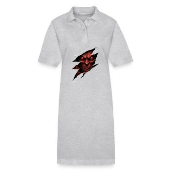 Créature démoniaque aux yeux rouges - Robe polo bio PAIGER Stanley/Stella Femme - gris chiné - Devant