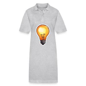 Bulb / Bulb / Brightness / Light - Stanley/Stella PAIGER Organic Women’s Polo Dress - heather grey - Front