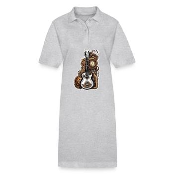 Rock n roll / Guitare / Musique / Instrument - Robe polo bio PAIGER Stanley/Stella Femme - gris chiné - Devant
