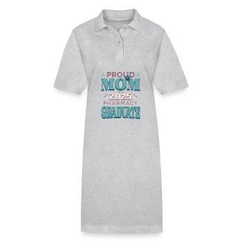 Proud Mom Of A 2025 Pharmacy Graduate College Grad - Stanley/Stella PAIGER Organic Women’s Polo Dress - heather grey - Front