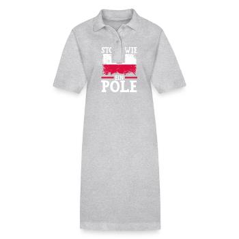 Polonais Pologne - Robe polo bio PAIGER Stanley/Stella Femme - gris chiné - Devant