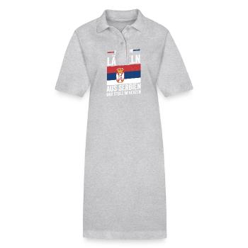 Serben Serbisch Serbien - Stanley/Stella Frauen Bio-Polokleid PAIGER - Grau meliert - Vorne