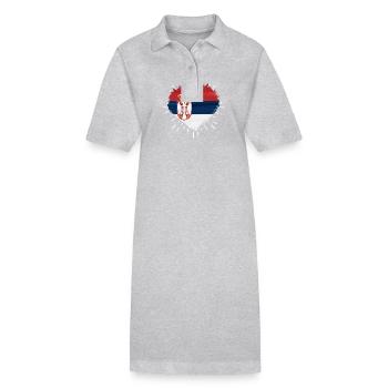 Serben Serbisch Serbien - Stanley/Stella Frauen Bio-Polokleid PAIGER - Grau meliert - Vorne