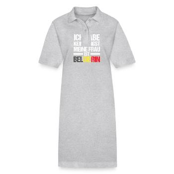 Belgique Belgique - Robe polo bio PAIGER Stanley/Stella Femme - gris chiné - Devant
