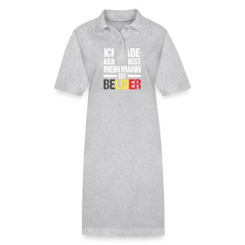 Belgique Belgique - Robe polo bio PAIGER Stanley/Stella Femme - gris chiné - Devant