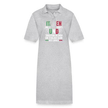 Italiener Italien - Stanley/Stella Frauen Bio-Polokleid PAIGER - Grau meliert - Vorne